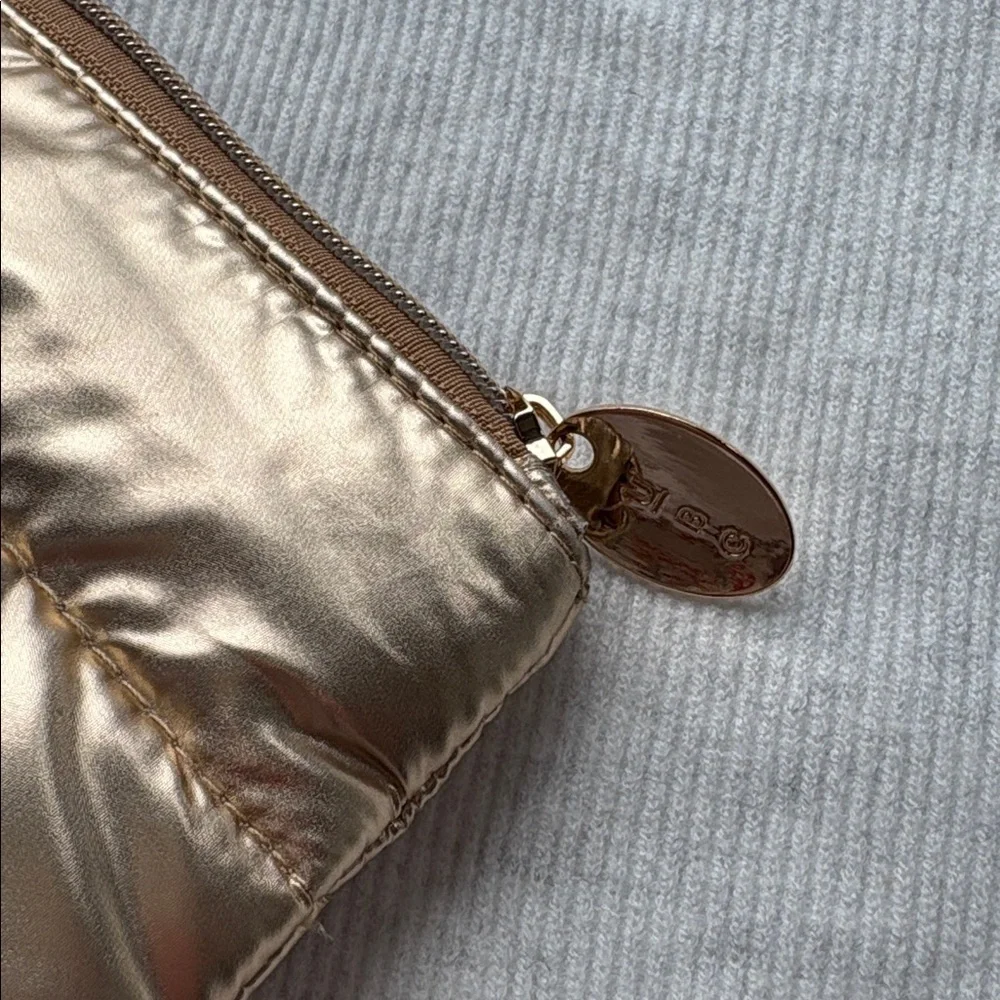 Shiny Gold Quilted Pouch Bag
